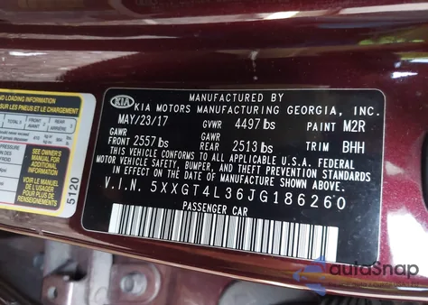 2018 Kia Optima Lx from USA, damaged, VIN 5XXGT4L36JG186260